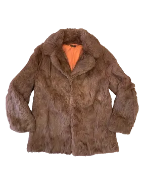 Rabbit Fur Coat Chocolate Brown UK 12