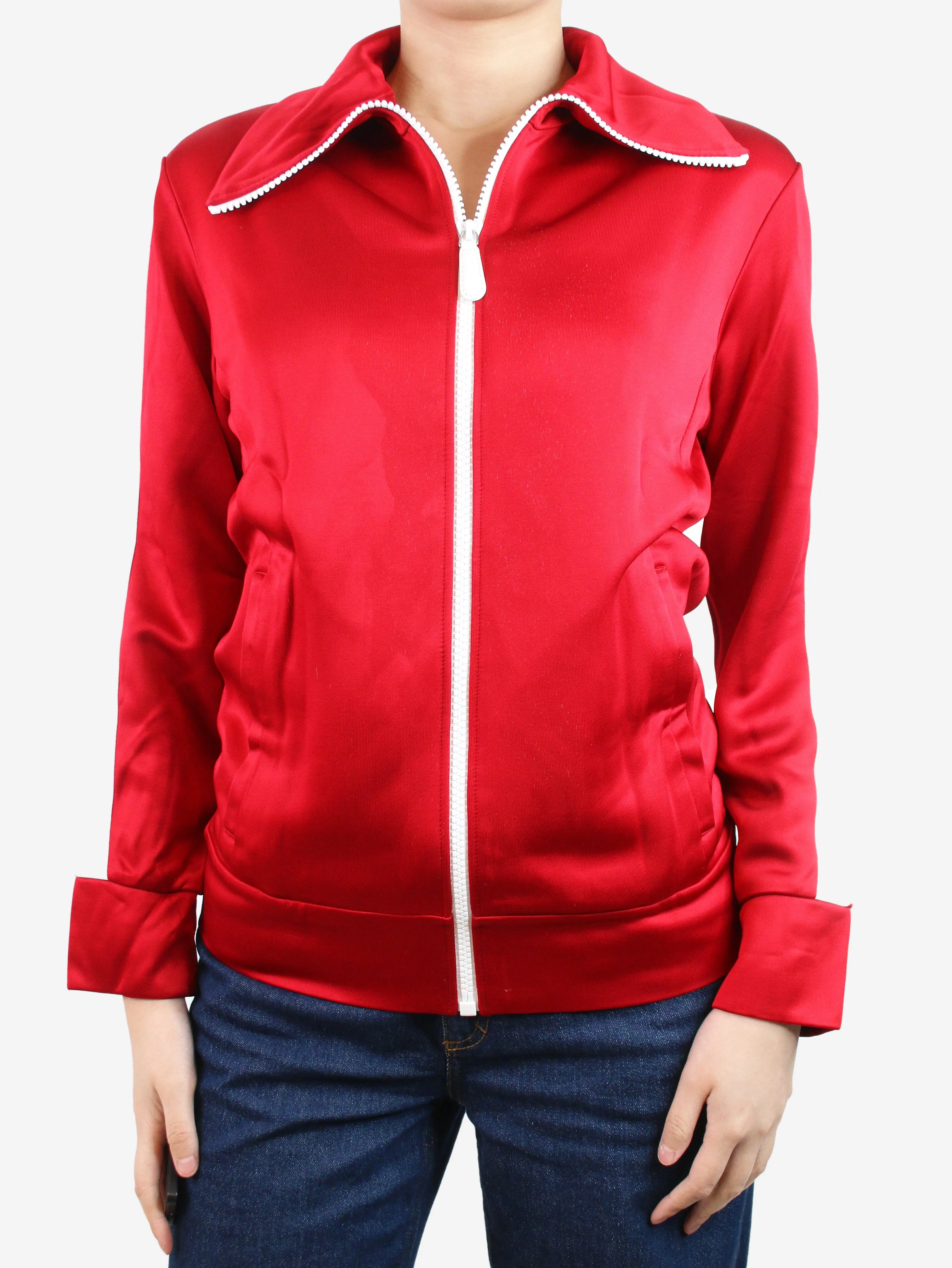 Red zipped high-neck jacket - size XS