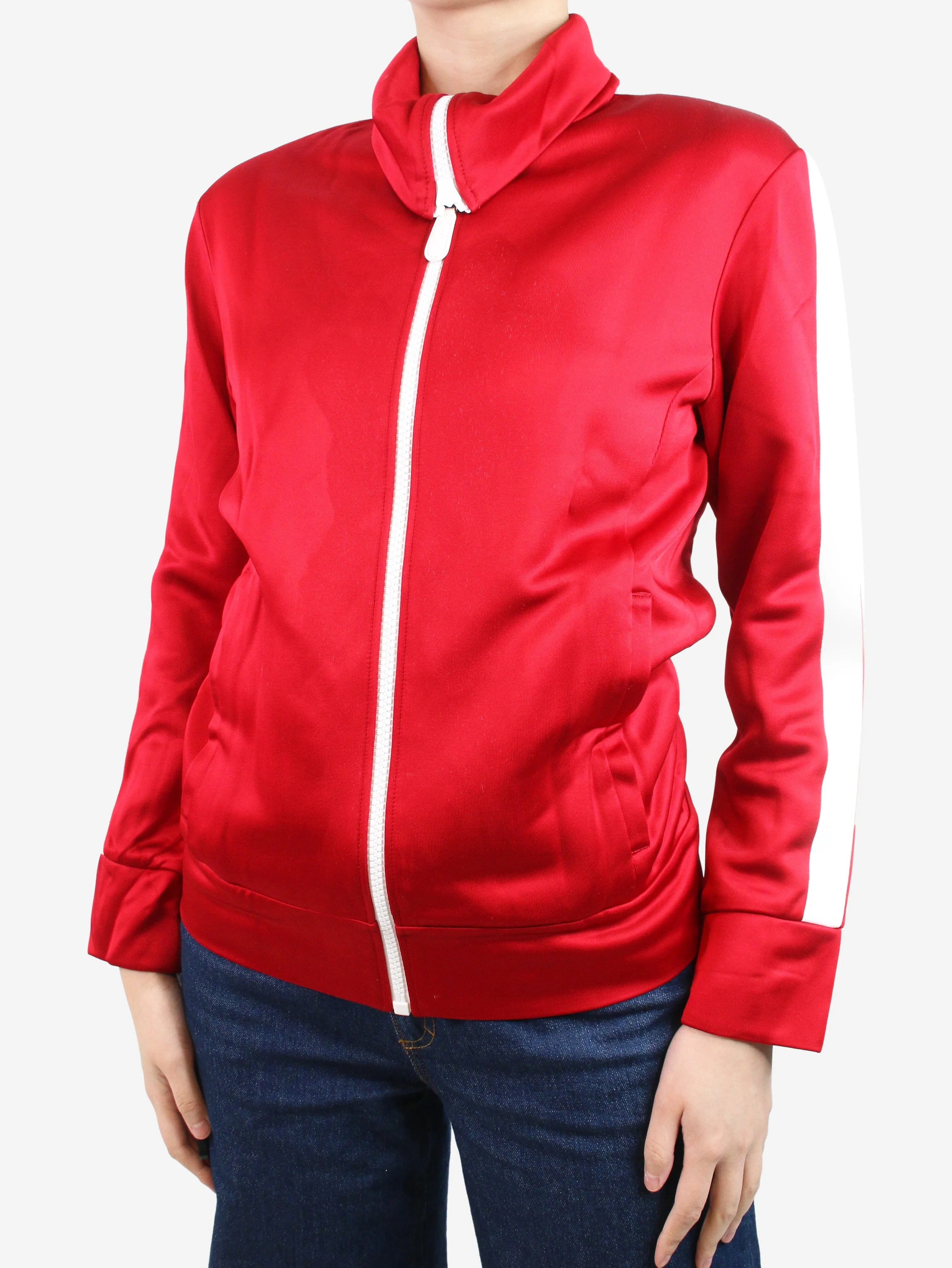 Red zipped high-neck jacket - size XS