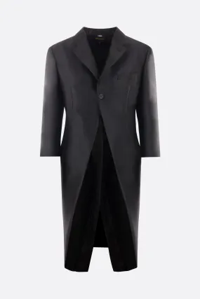 single-breasted wool blend frock coat