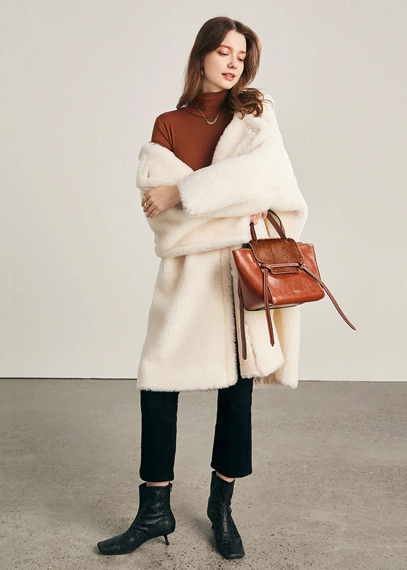 Snowy Oversize Wool Fleece Hood Coat