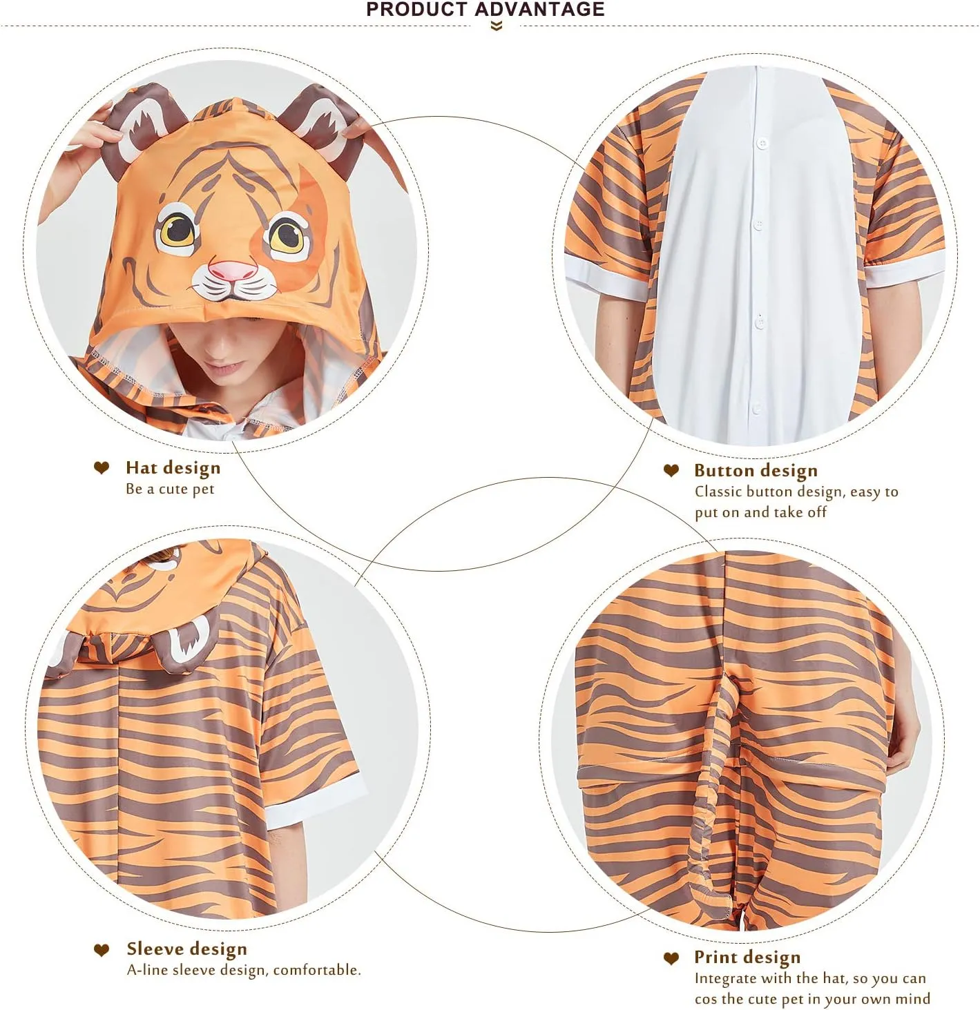 Tiger Adult Summer Onesie