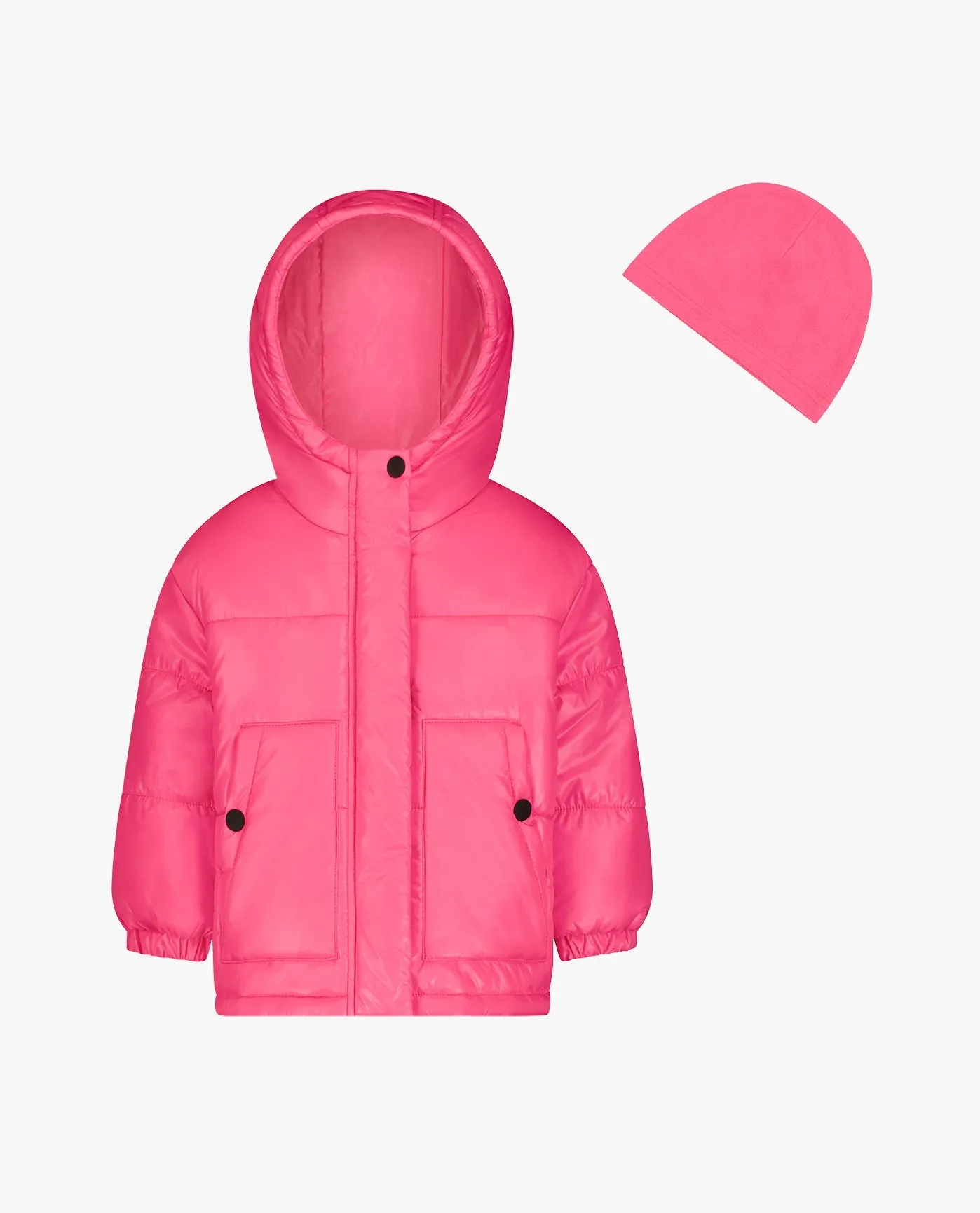 TODDLER GIRLS ZIP-FRONT HEAVY WEIGHT PUFFER