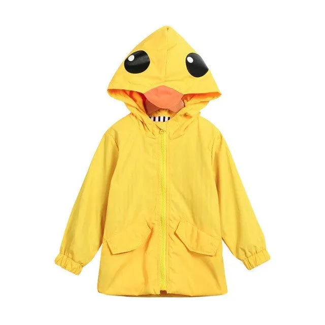 Toddler Zipper Up Duck Rain Coat