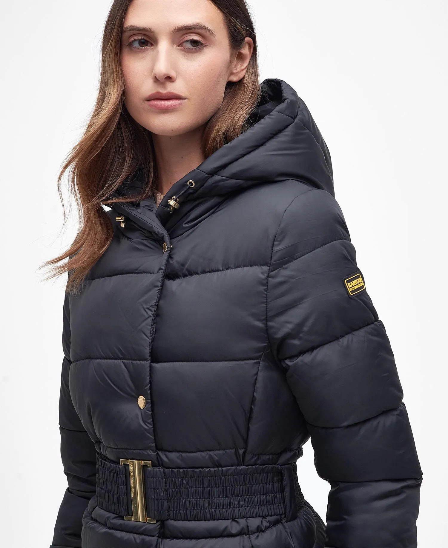 Track Line Quilted Jacket- Black