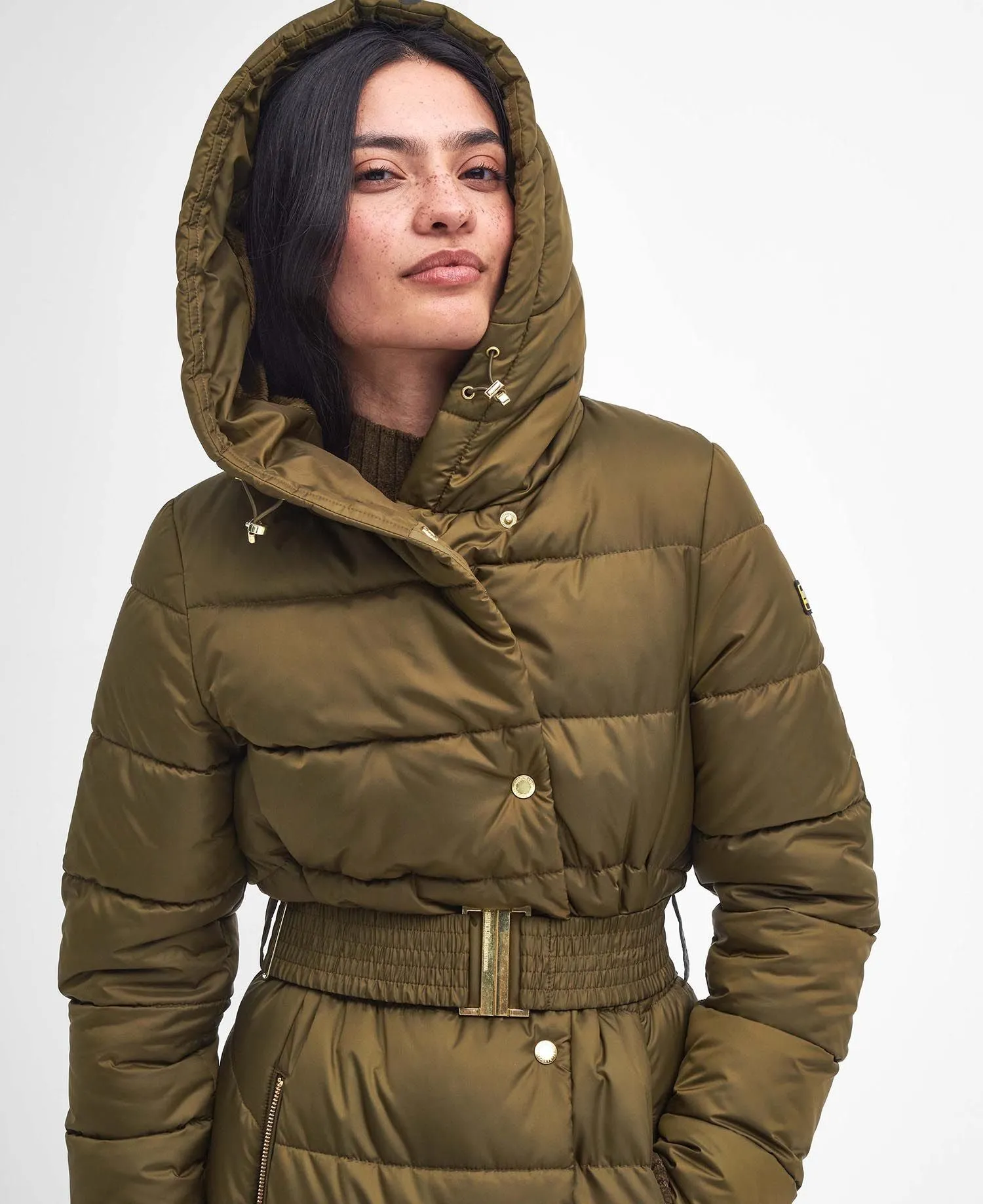 Track Line Quilted Jacket- Empire Green