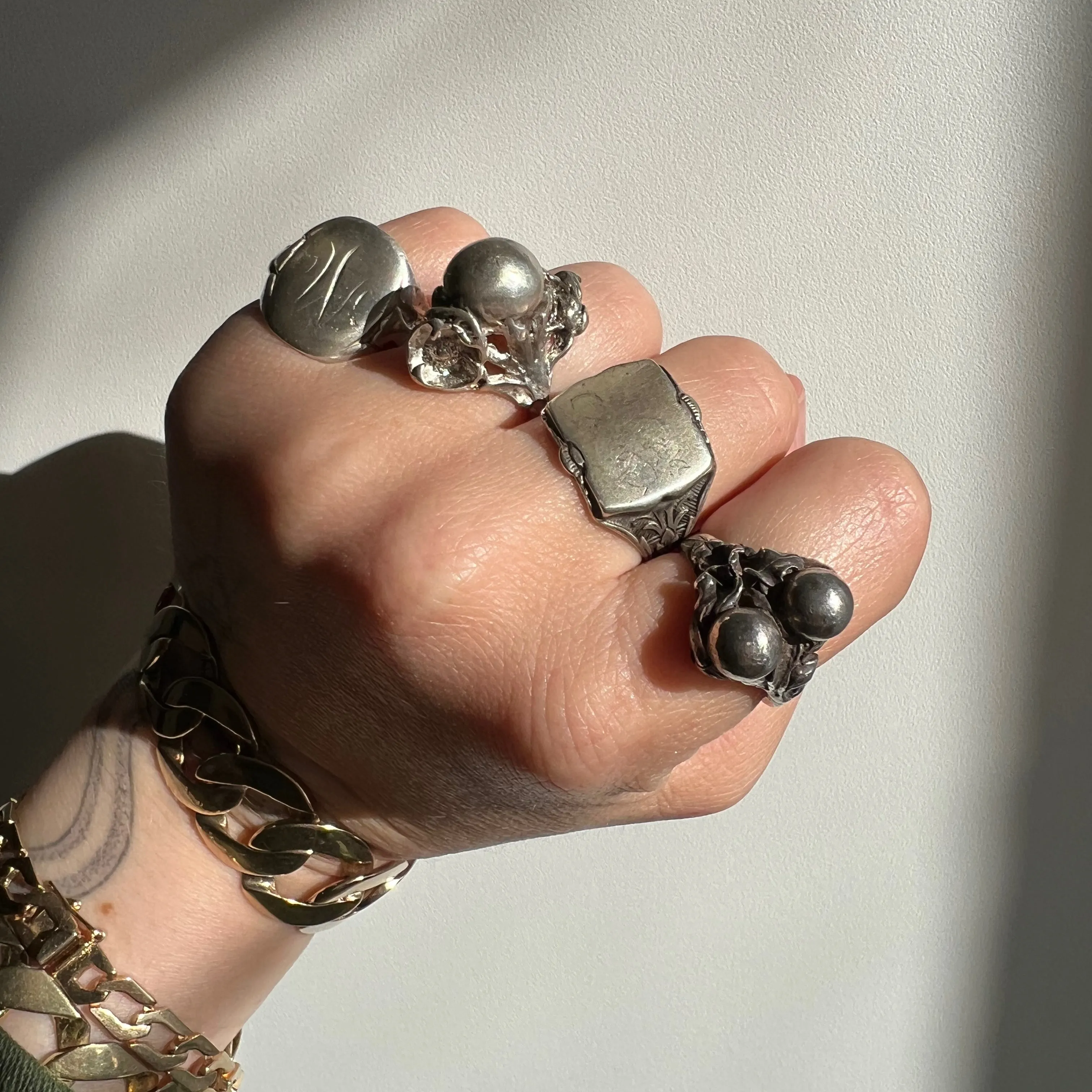 V I N T A G E // sterling silver rings by style and price / very vintage silver statement rings / $88 each