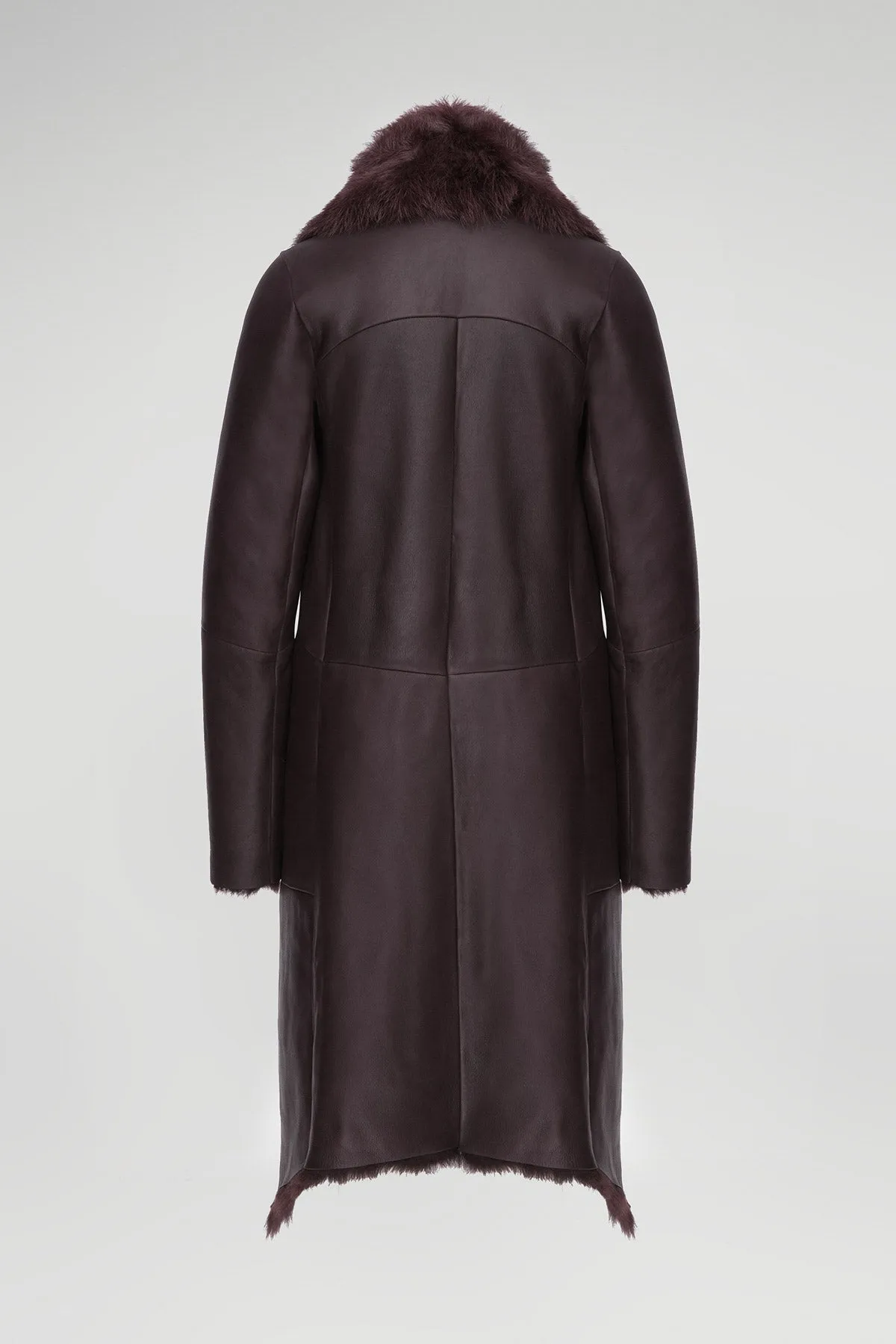 Venessa - Bordeaux Shearling Coat