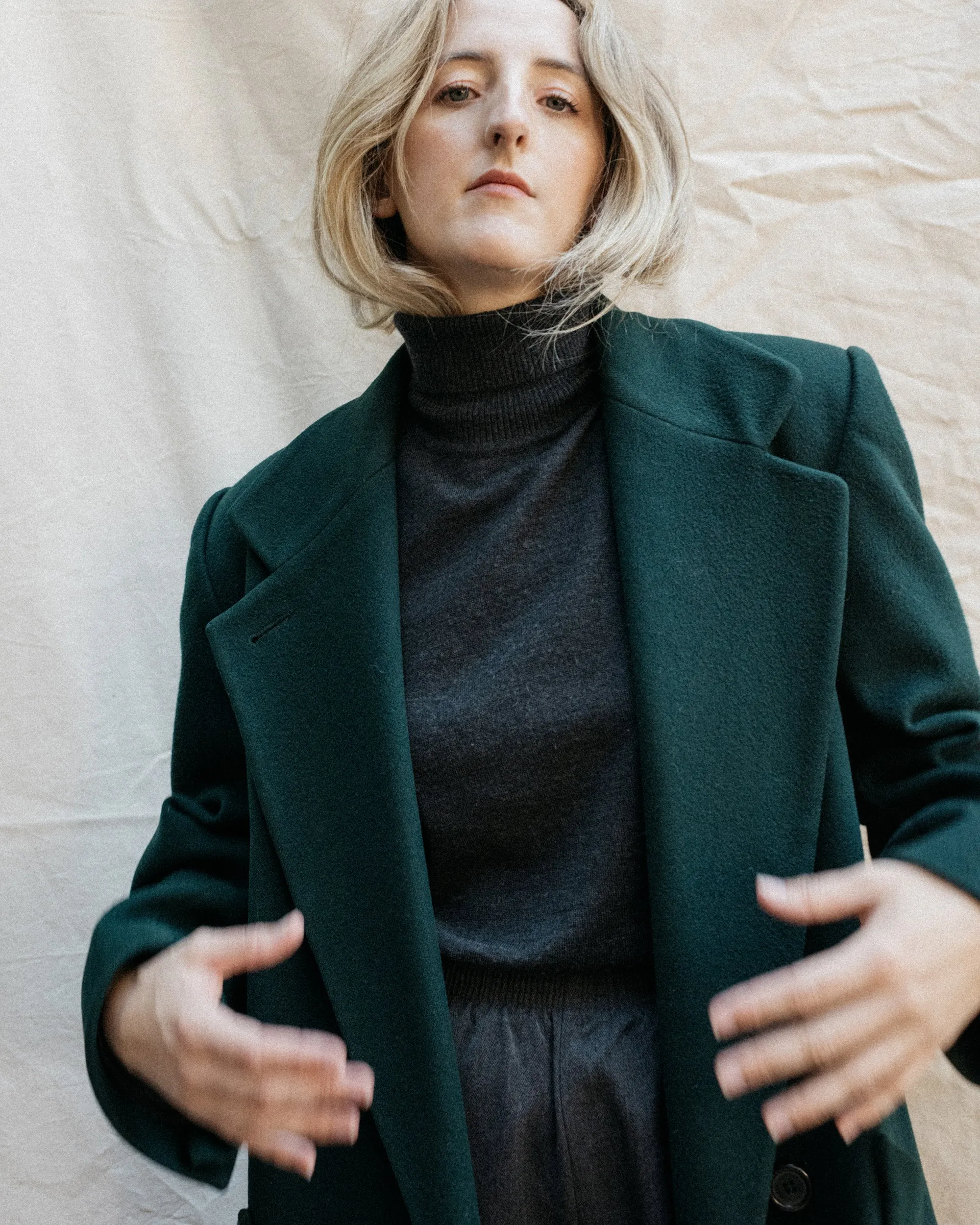 Vintage Forest Green Wool Coat (S-L)