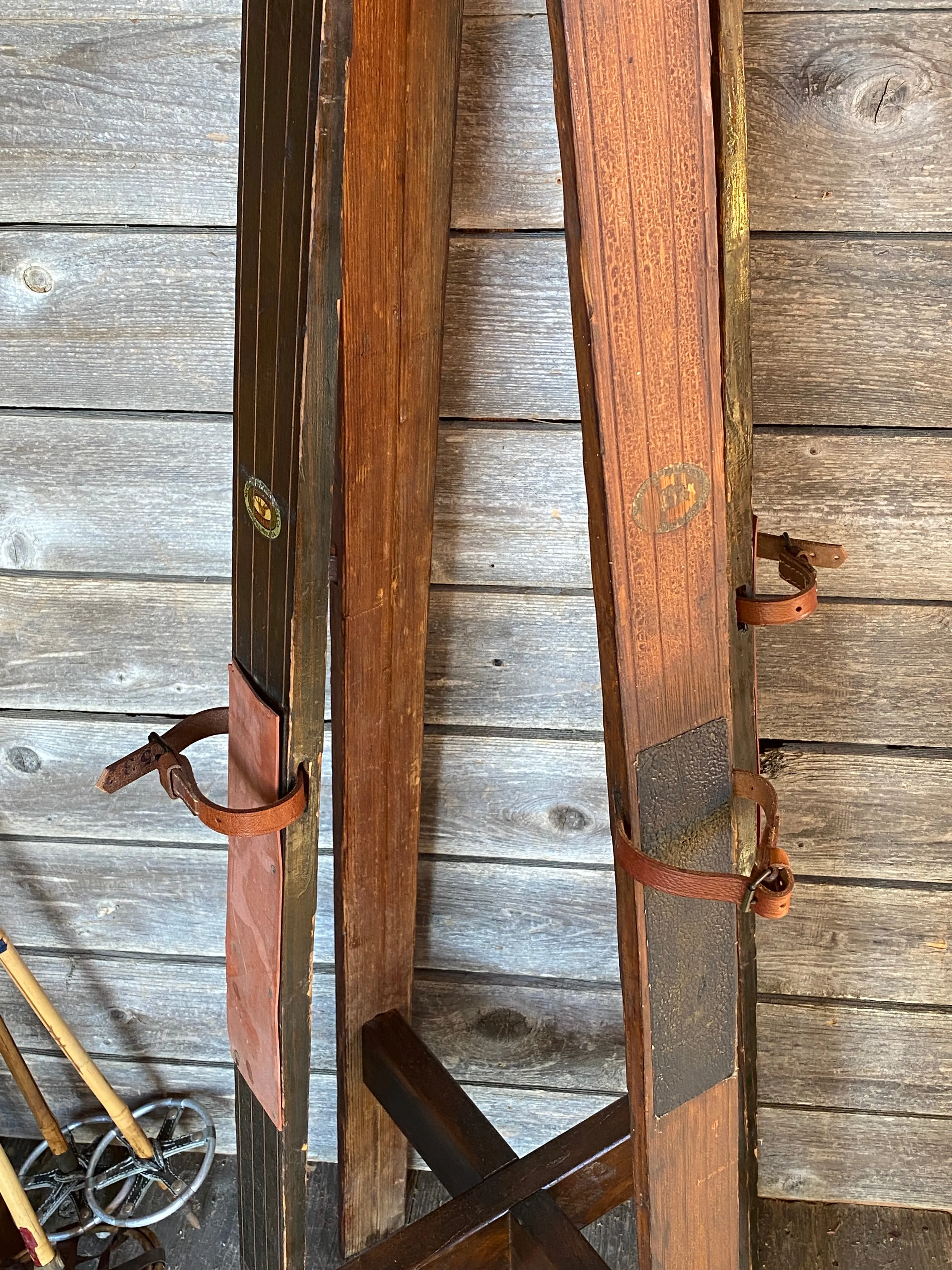 Vintage Skis Hall Tree - Standing Ski Coat Rack