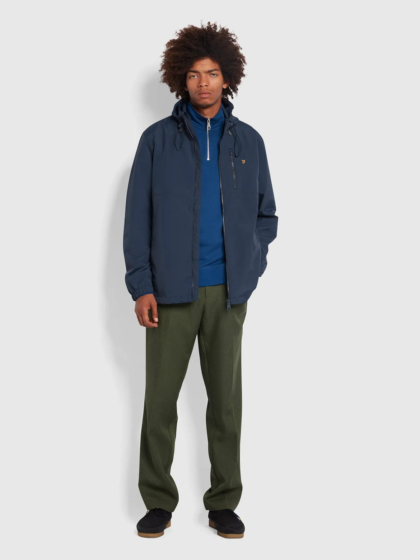 Westchester Recycled Regular Fit Hooded Jacket In True Navy