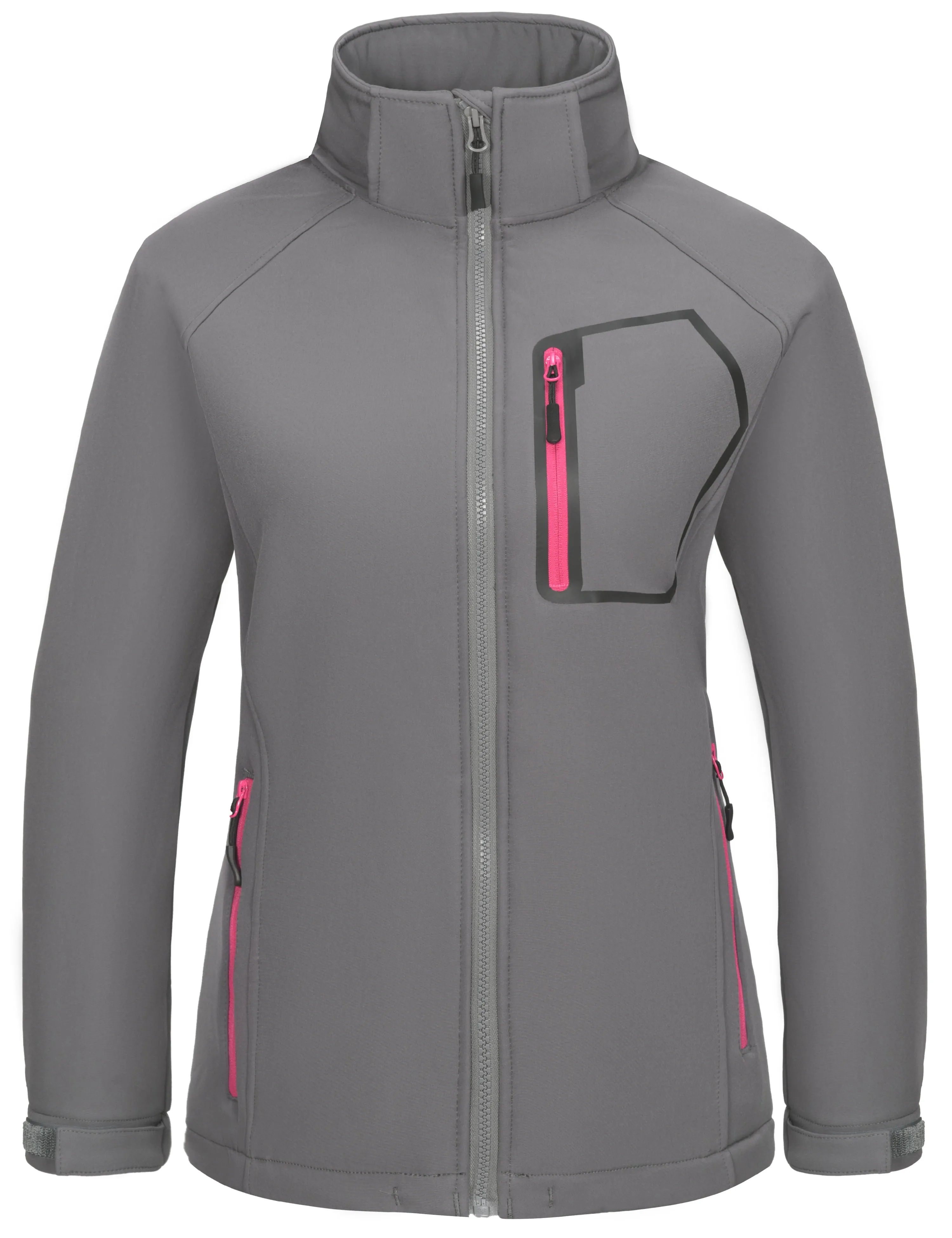 Women's Removable Hood Softshell Fleece Lined Hiking Ski Jackets