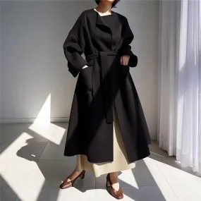 Women's wrap wool long coat,Camel long wool coat,Black Long wool coat,Oversize wool coat,Wool Overcoat,belted wool coat,Winter wool coat