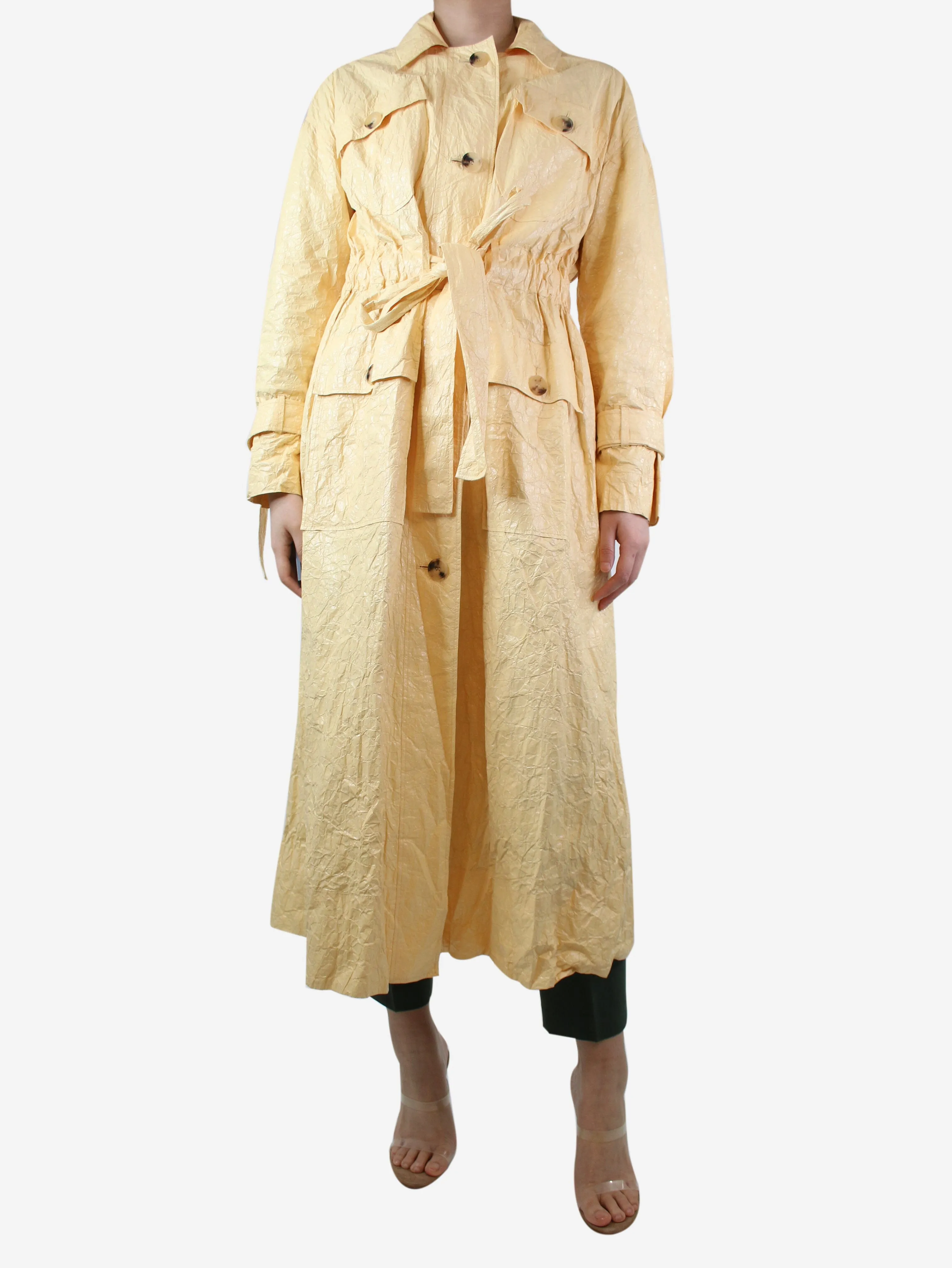 Yellow crinkled coat - size M