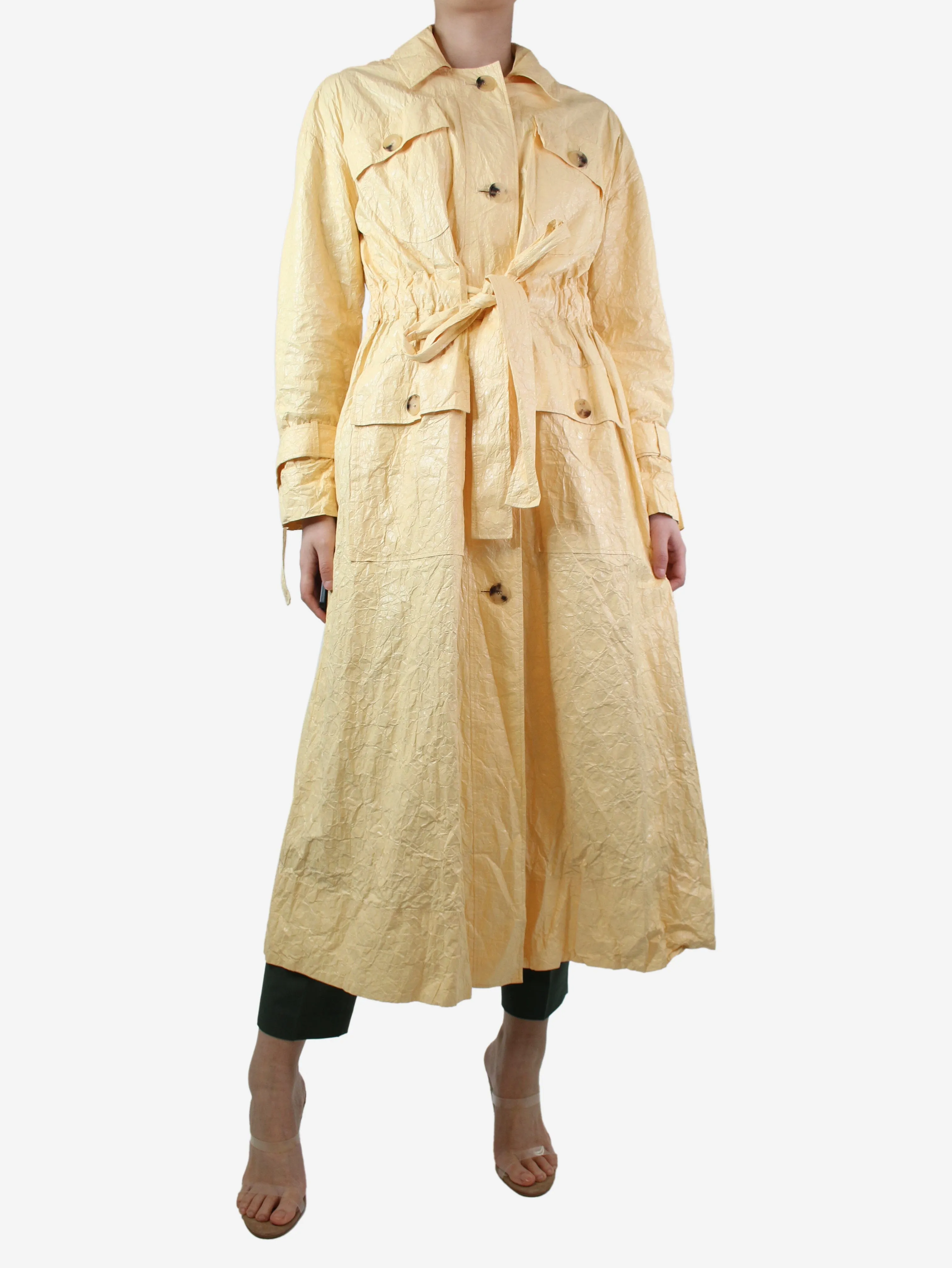 Yellow crinkled coat - size M